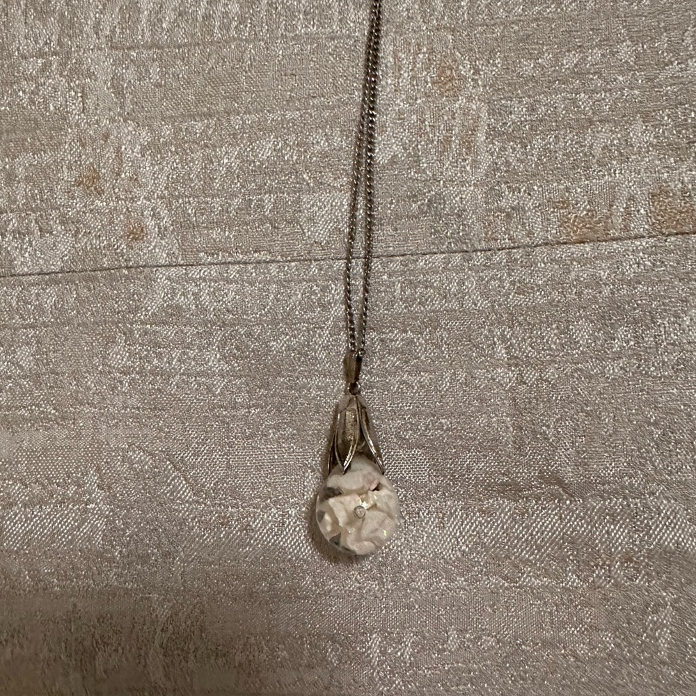 Elegant Silver Opal  Pendant Necklace